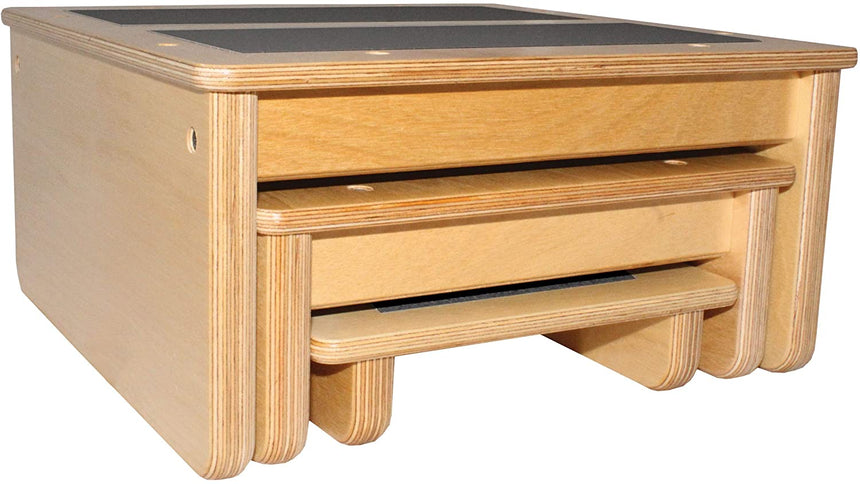 Therakit Nestable Timber Footstool Set 3 Steps 2"4"6"