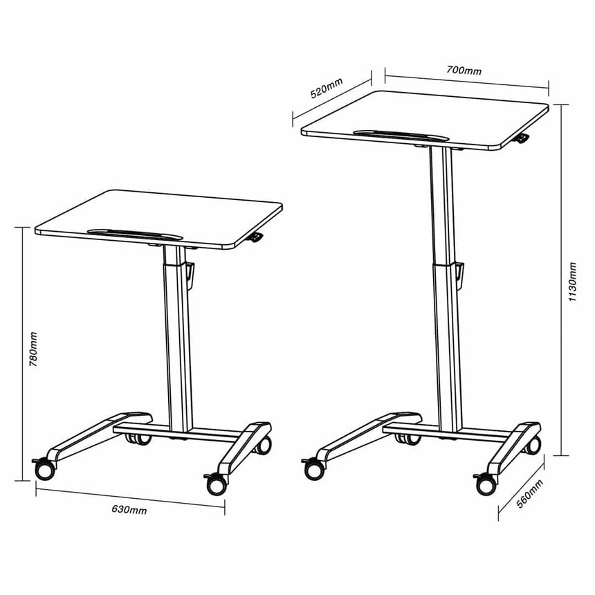 TheraKit AirLift Height Adjustable Clinic Table Measurements