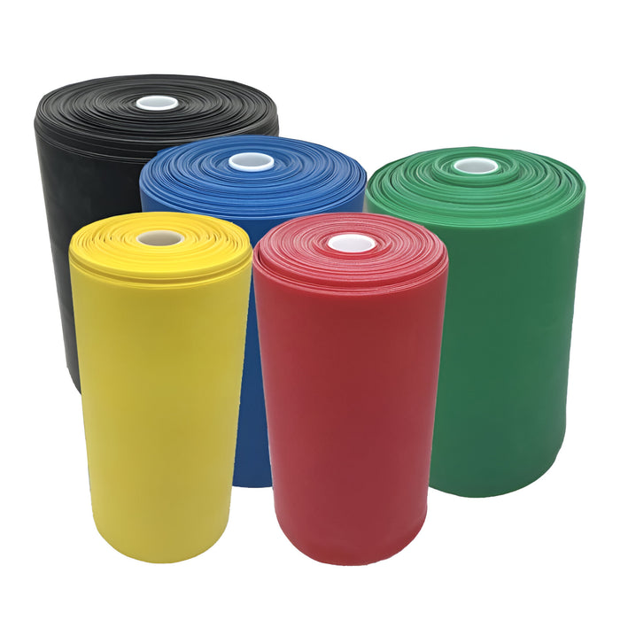 Therakit EXABand 46 m exercise band five roll set shown as a group