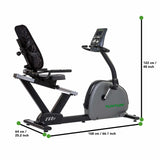Tunturi E60R Recumbent Bike Dimensions