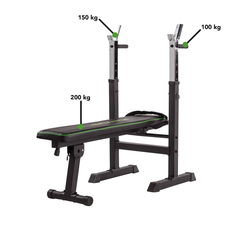 Tunturi WB20 Foldable Weight Bench Capacity