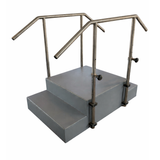 AusCo S22A Straight Up & Over Exercise Training Stairs with Adjustable Height Stainless Steel Handrails 2 Stairs Up 2 Stairs Down - Demo Stock