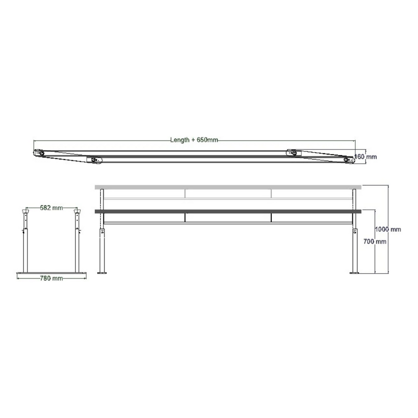 AusCo Folding EzyStore Timber Parallel Walking Bars with Adjustable Height