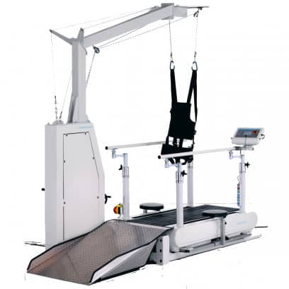 Woodway PPS Med Plus 55 Treadmill Ergometer Package with Wheelchair Ramp & Therapist Side Seating