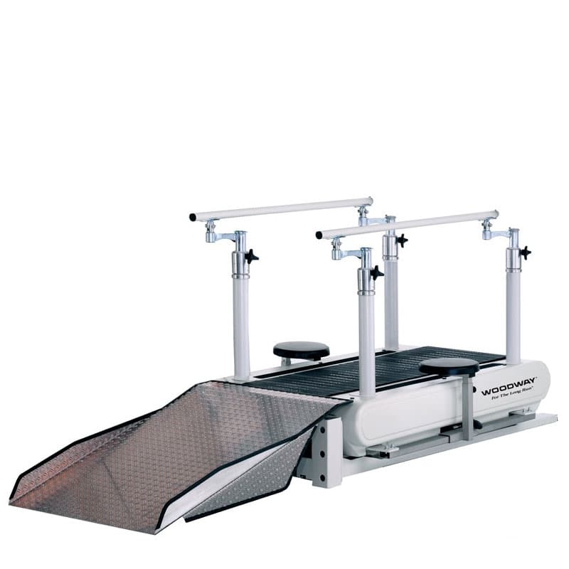 Woodway PPS Med Plus 55 Treadmill Ergometer Package with Wheelchair Ramp & Therapist Side Seating