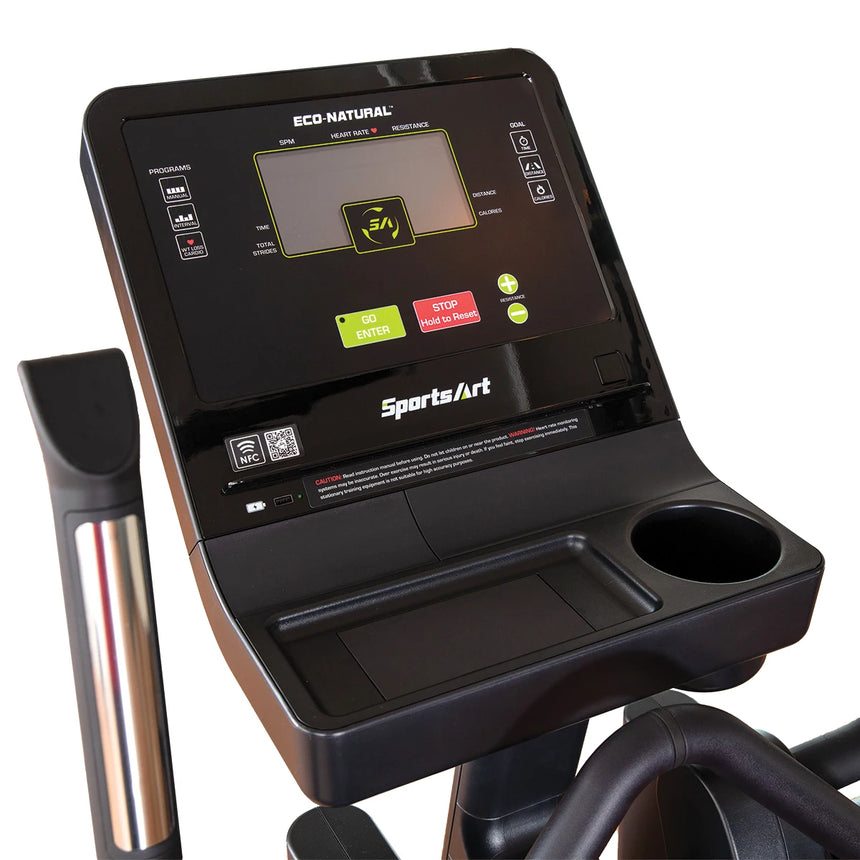 SportsArt E863 Prime Series elliptical cross trainer, close-up of the console