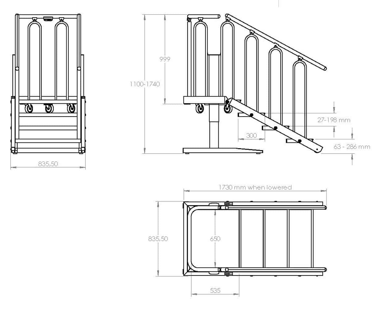 LiftUp Exercise Stairs Stairtrainer Electric Drawing