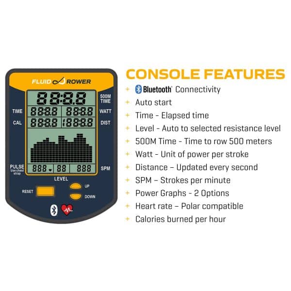 FirstDegree E350 Rower Console Description