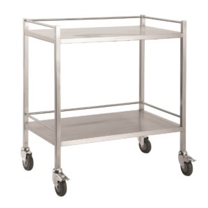 CubicHealth Stainless Steel Double Trolley No Drawer