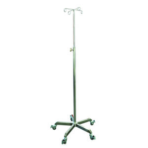 CubicHealth Stainless Steel IV Stand 4 Hook