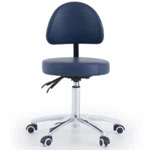 CubicHealth Round Stool With Backrest Navy Blue Front