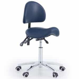 CubicHealth Saddle Stool With Backrest Navy Blue Front