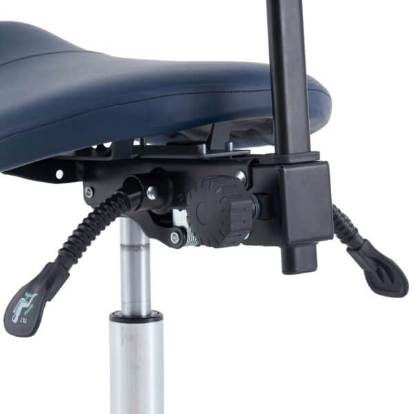 CubicHealth Saddle Stool With Backrest Navy Blue Height Adjustment