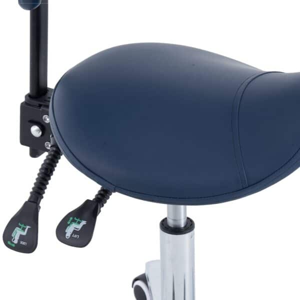 CubicHealth Saddle Stool With Backrest Navy Blue Levers